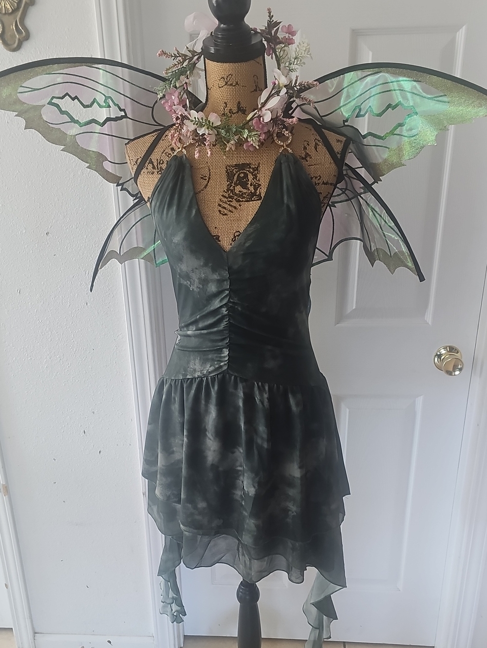 Backless Dark Green V-Neck Fairy Dress - Brand